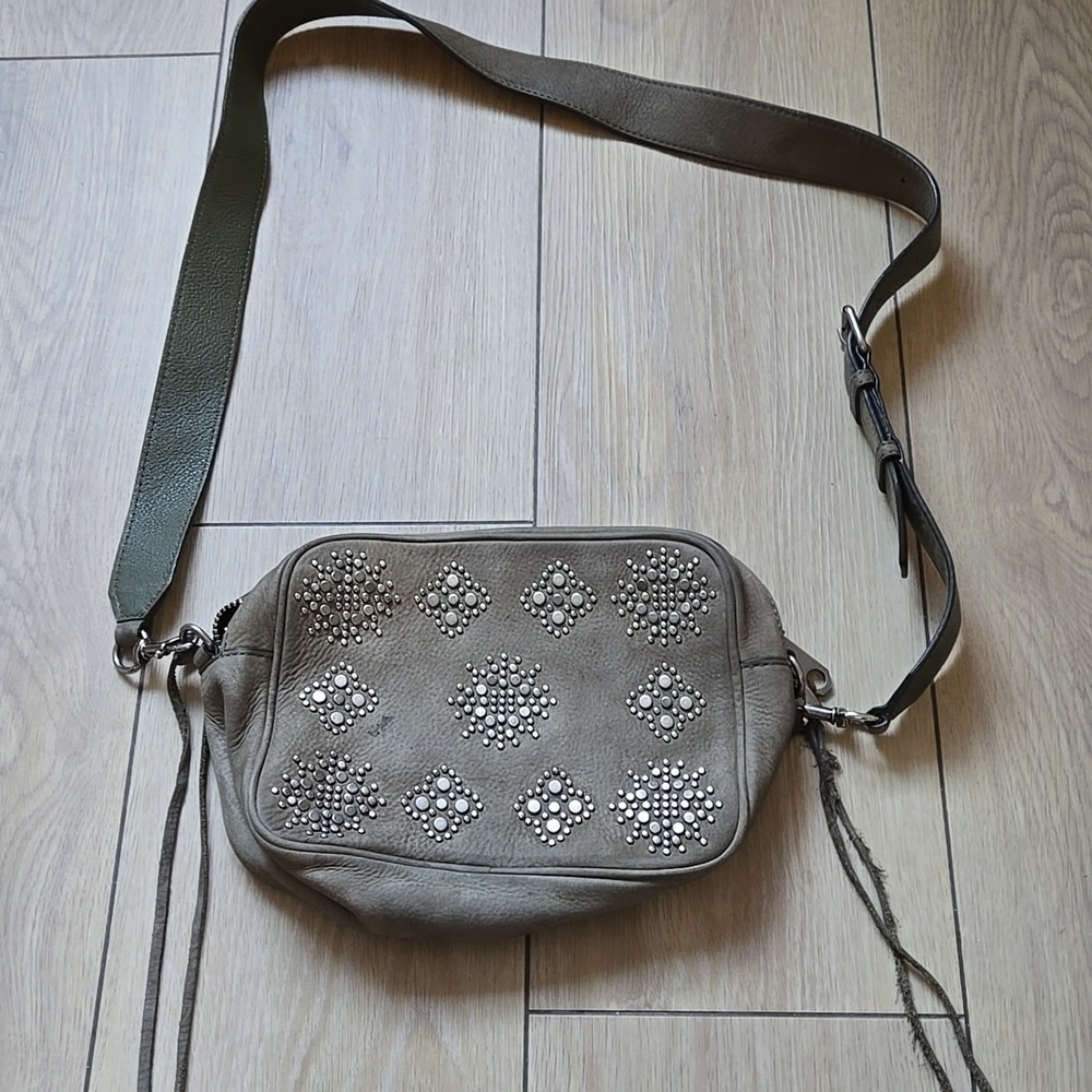 REBECCA MINKOFF Studded Suede Crossbody Bag